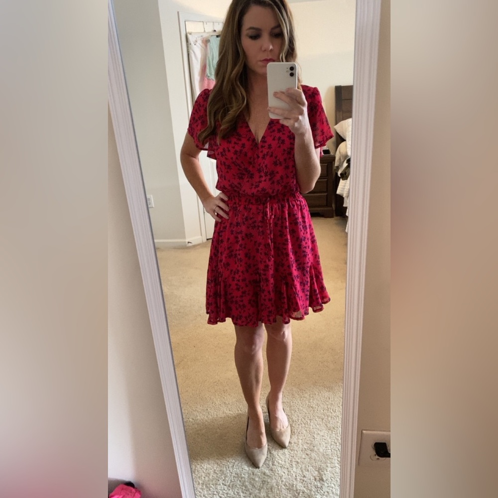 Pink and Blue Floral Dress